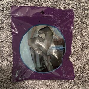 NIP Black Sheer Crotchless Stockings - Open Design - High Elasticity